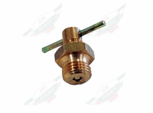 gold metal screw on white background