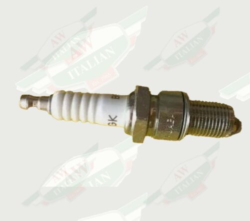 white metal spark plug on white background
