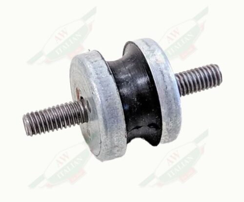 grey metal black rubber screw in the middle on white background
