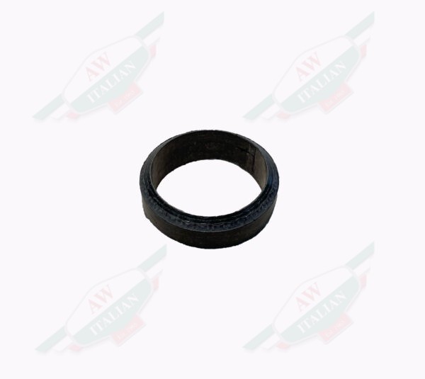 black circular gasket on white background