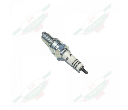 white and grey spark plug on white background
