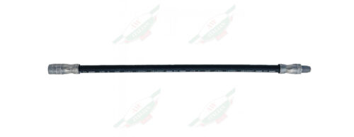 black rubber hose laying horizontally on white background