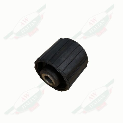 black rubber cylinder laying on its side on white background