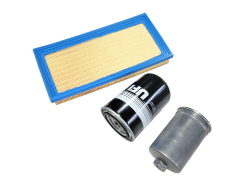 blue and orange filter with white and grey tube on white background