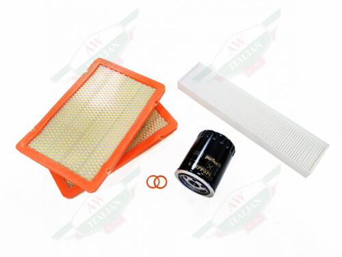 orange and yellow rectangle air filters with black oil filter