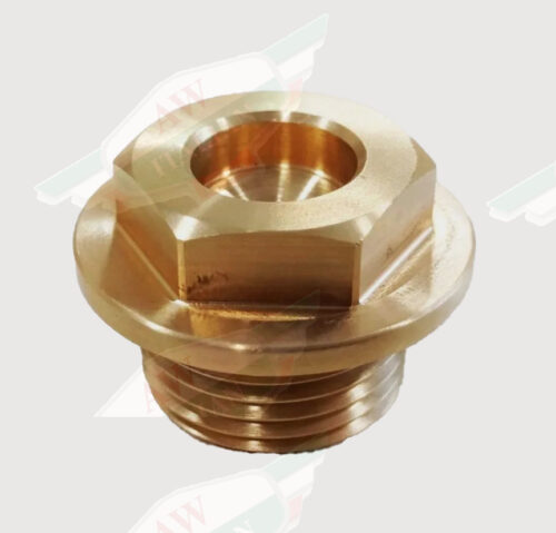 gold bronze bolt nut white background