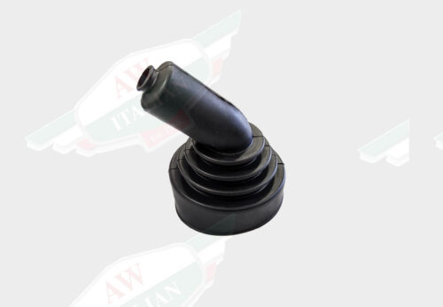 black rubber transmission boot on white background