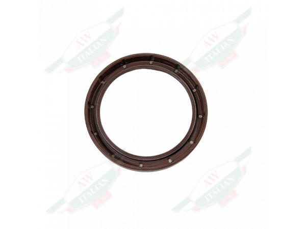 brown circular seal on white background