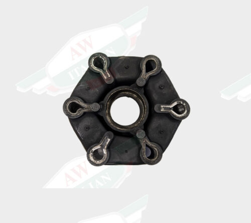 black hexagonal rubber plate on white background