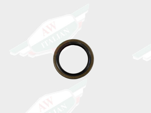 black circular seal on white background
