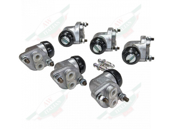 wheel cylinder set black and silver with 2 bleeder screws