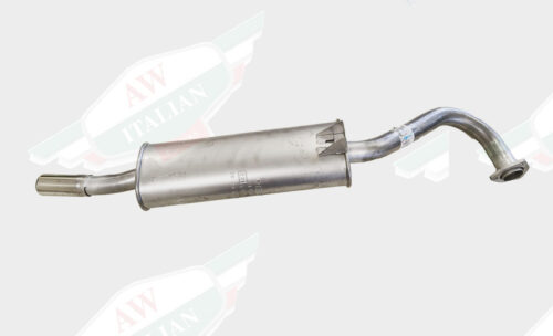 grey auto muffler on white background