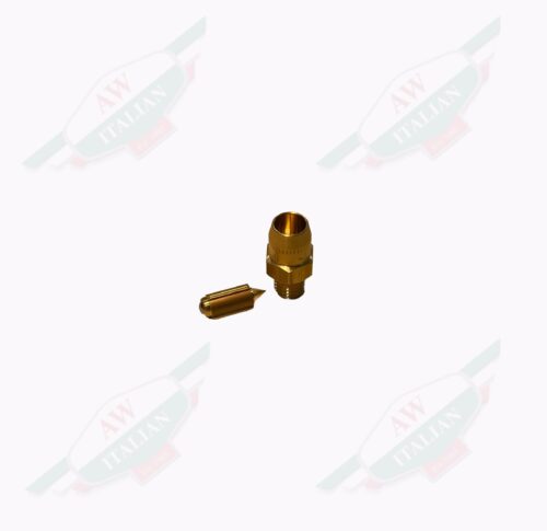 gold metal bit on white background