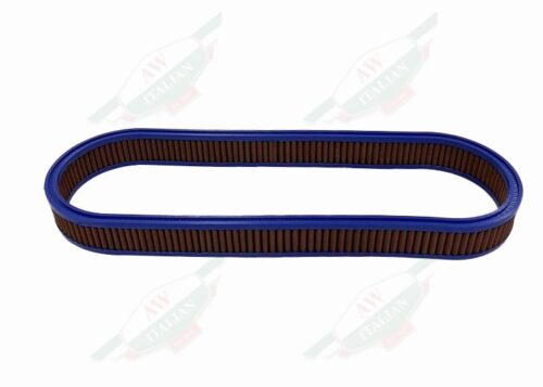 brown and blue oval filter on white background