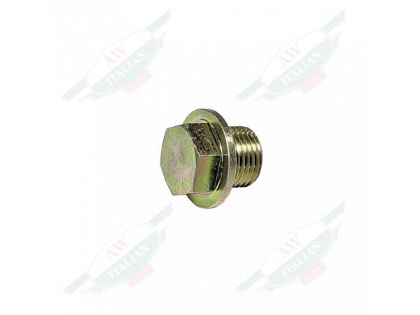 gold colored hex flange bolt drain plug