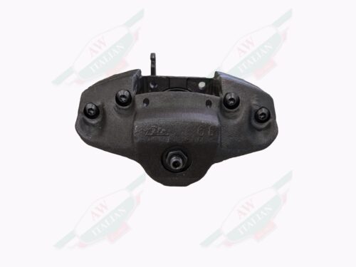 grey auto brake caliper on white background