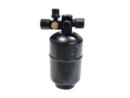 black canister on white background