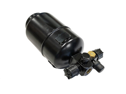 black canister on white background