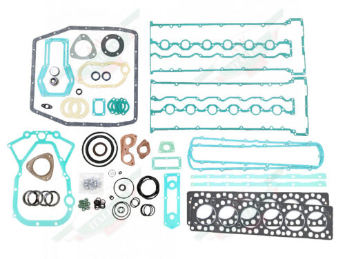 full engine gasket set with green and grey paper gaskets