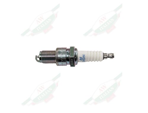 white and grey spark plug on white background