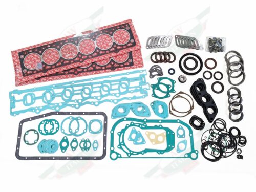 ferrari 127996 testarossa full engine gasket set with elring red green gaskets white background