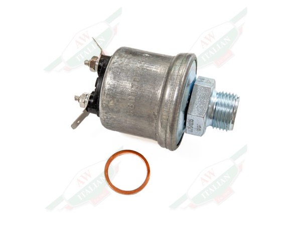 ferrari 135940 oil pressure sender metal with copper washer 18mm thread on white background