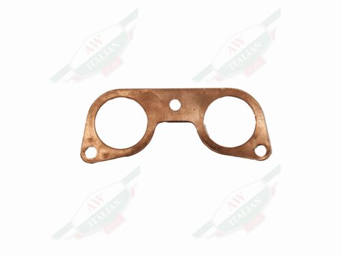 orange copper gasket on white background