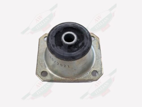 Grey and black engine mount on white background