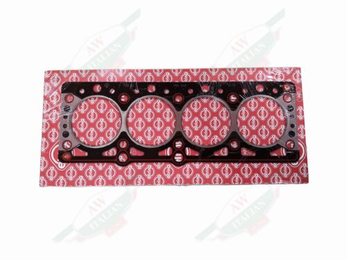red rectangle and black gasket on white background
