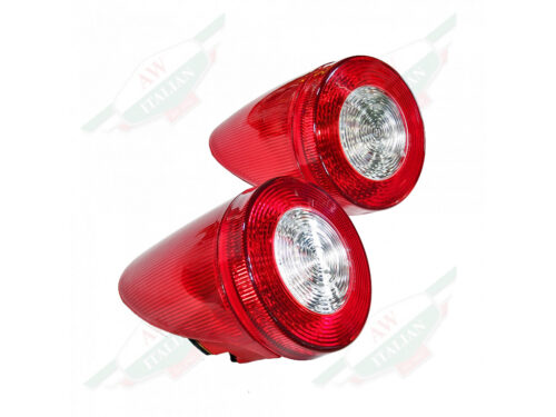 two tail lights red with white center circles