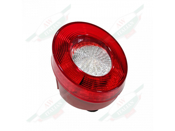 red plastic tail light with white clear center