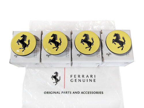 4 yellow circles with black horses in center