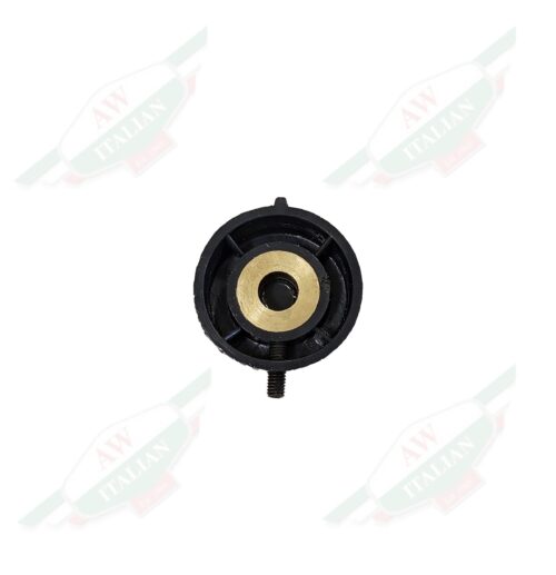 black plastic cap with cold ring on white background