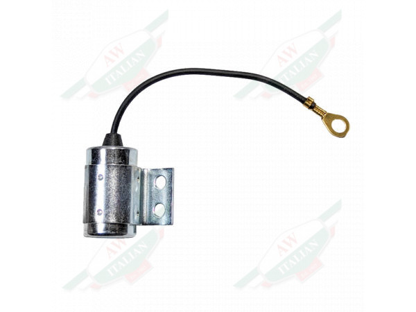 chrome cylinder with black wire extending from it on white background