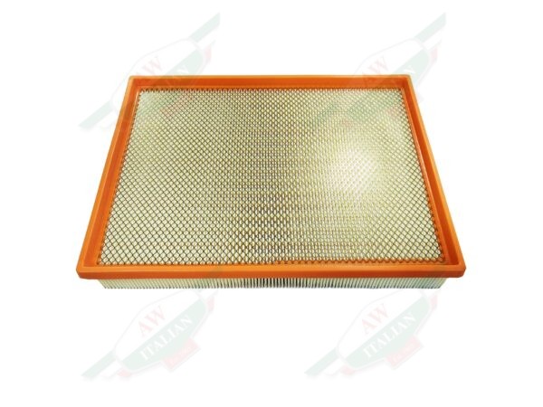 orange and white square filter on white background