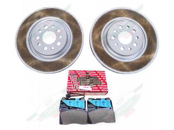 maserati 670032734KIT silver brake discs with pads red box