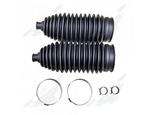 ferrari 171702 black rubber accordion steering rack boots with circular metal clamps