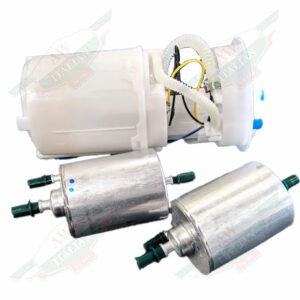 white plastic cylinder with wires and metal cylinders on white background