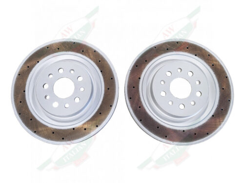 maserati 670035019 brake rotor pair grey metal discs with holes