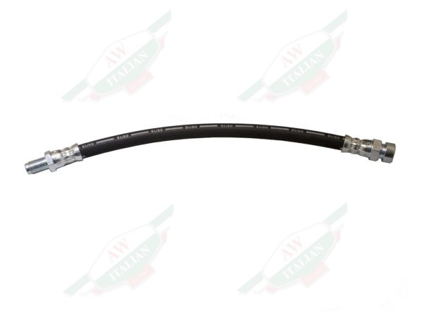 Black Ferrari Clutch Hose With Silver Tips On White Background