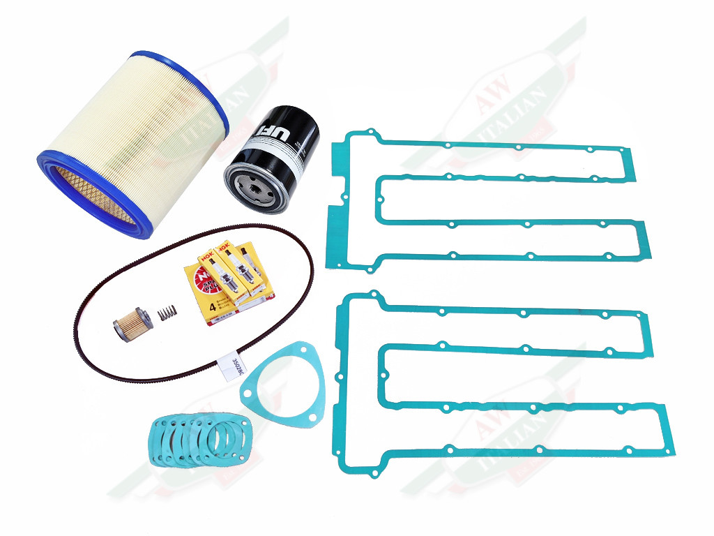 major service kit air oil fuel filters green gaskets spark plugs