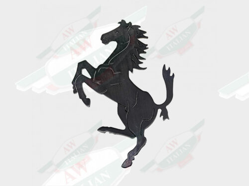 ferrari 61766400 black prancing horse emblem motif aluminum