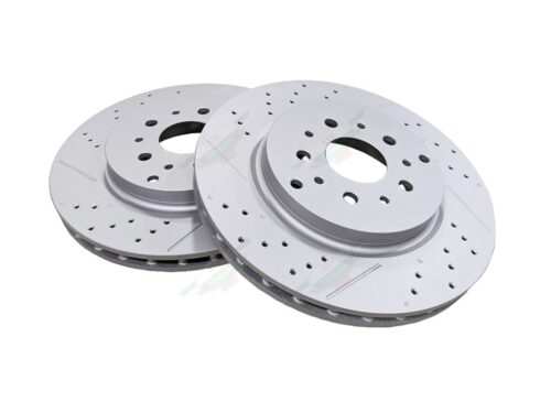 maserati 257142 brake rotor pair grey coated drilled and slotted