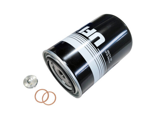black ufi oil filter with drain plug and copper washer