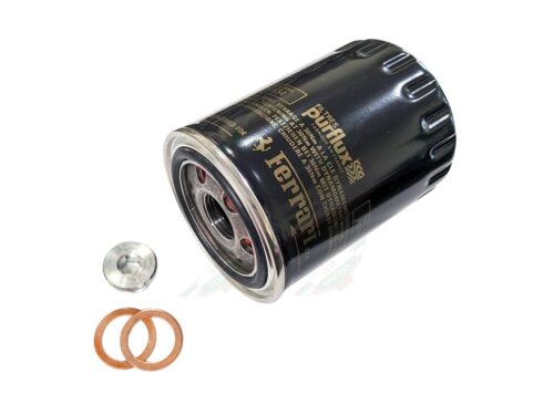 360OCSK ferrari black and gold purflux oil filter with drain plug and copper washer