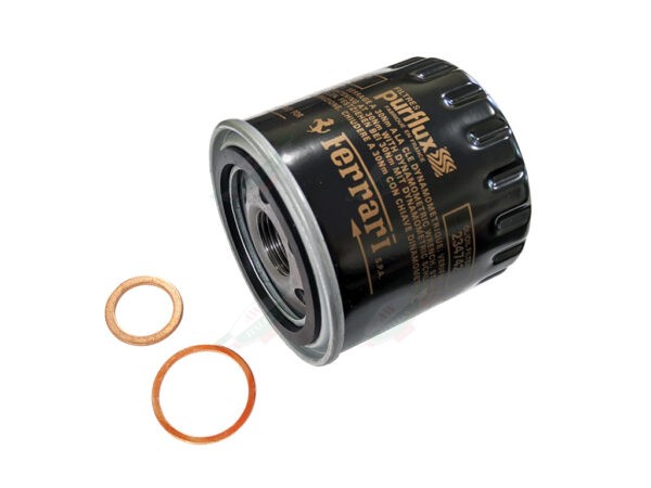 430OCSK ferrari black and gold purflux oil filter with drain plug and copper washer