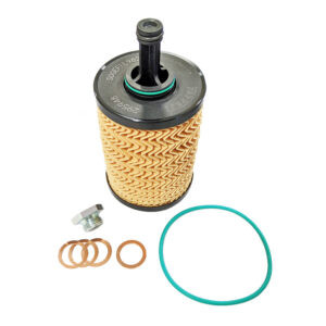 488OCSK ferrari black and yellow paper oil filter cartridge with drain plug and copper washer