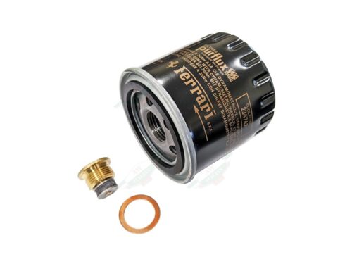 CALOCSK ferrari black and gold purflux oil filter with drain plug and copper washer