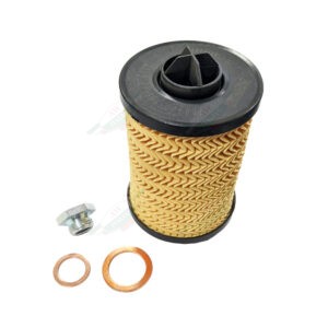 F12OCSK ferrari black and yellow paper oil filter cartridge with drain plug and copper washer