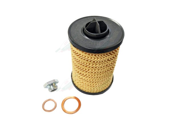 F12OCSK ferrari black and yellow paper oil filter cartridge with drain plug and copper washer